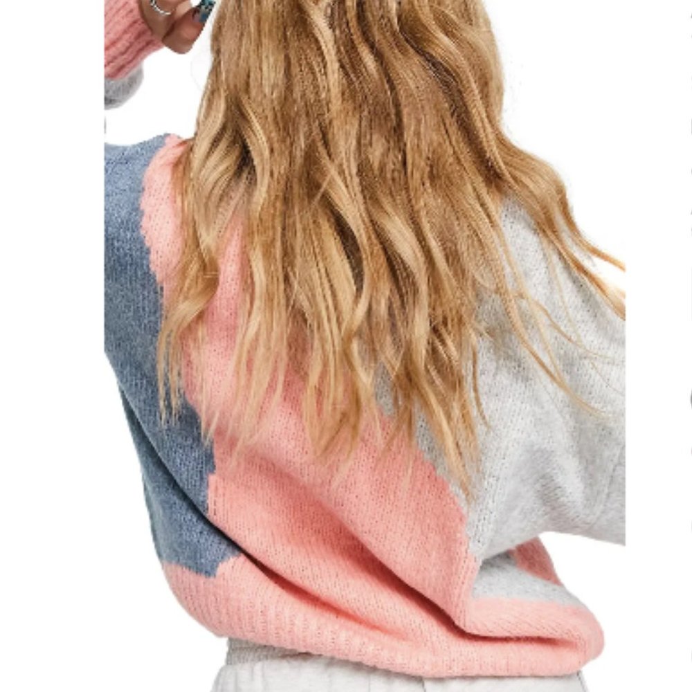 Topshop Abstract Colorblock Sweater - Picture 2 of 5
